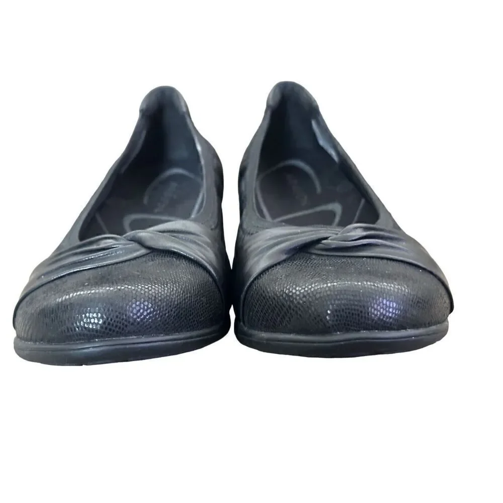 Aravon Black Leather Flats Size 10